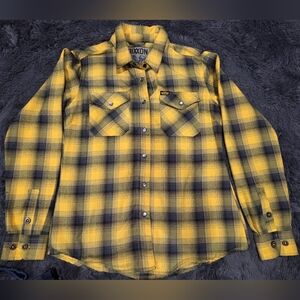 Dixxon J&P Cycles Parham Panhead flannel Black/ Yellow Womens Medium Shirt